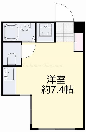 ルシエル番町(ワンルーム/2階)の間取り写真