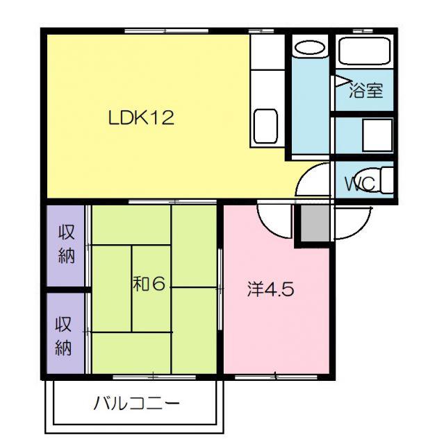 ソファレ古浜(2LDK/1階)の間取り写真
