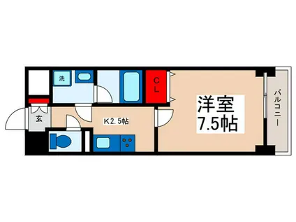 アンセルモ(1K/6階)の間取り写真