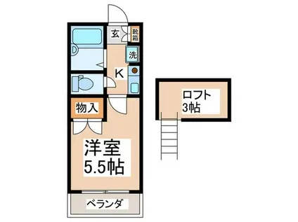 ラーク座間(1K/1階)の間取り写真