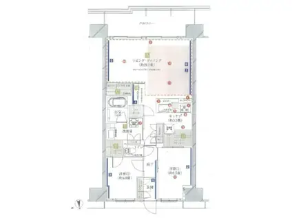 オーベルグランディオ八王子エアーズ(2LDK/14階)の間取り写真