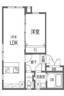 KANOA池上(1LDK/2階)の間取り写真
