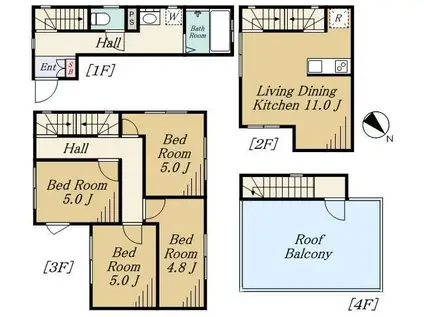 AIR NAKAMEGURO(4LDK/1階)の間取り写真