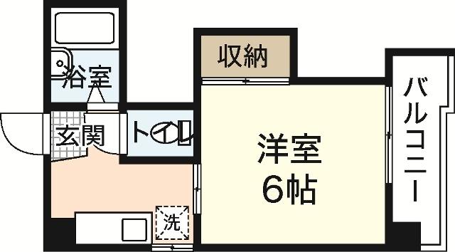 中央松屋ビル(1DK/3階)の間取り写真