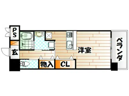 キャトルセゾン中井(ワンルーム/4階)の間取り写真