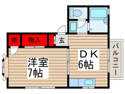 クレストハイム(1DK/2階)の間取り写真