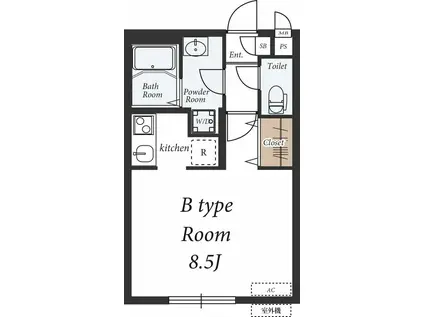 リブリ・ニュータウン(1K/3階)の間取り写真