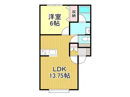 ビオラ2007(1LDK/1階)の間取り写真