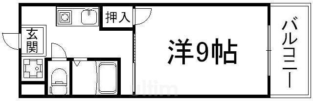 ラフィーネ四条堀川(1K/5階)の間取り写真