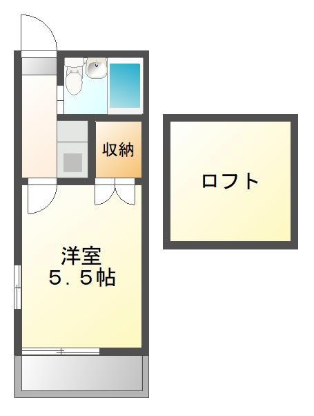 中央緑町ハイツ(1K/1階)の間取り写真