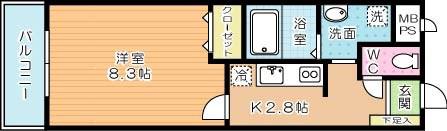 FOREST COURTII(1K/1階)の間取り写真
