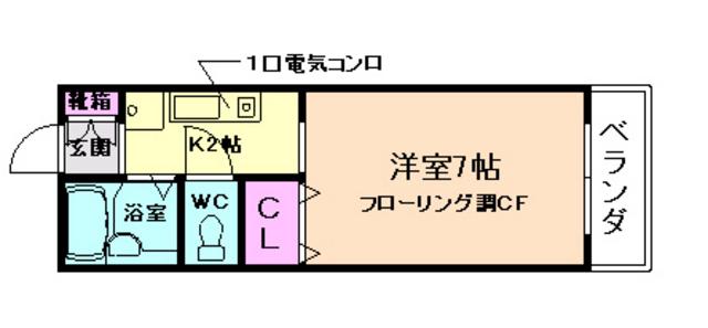 プリマベーラ(1K/1階)の間取り写真