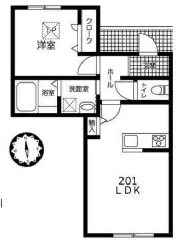 CATTLEYA GARDEN 代沢(1LDK/2階)の間取り写真
