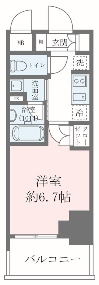 クレストコート靭公園 THE CLASS(1K/8階)の間取り写真
