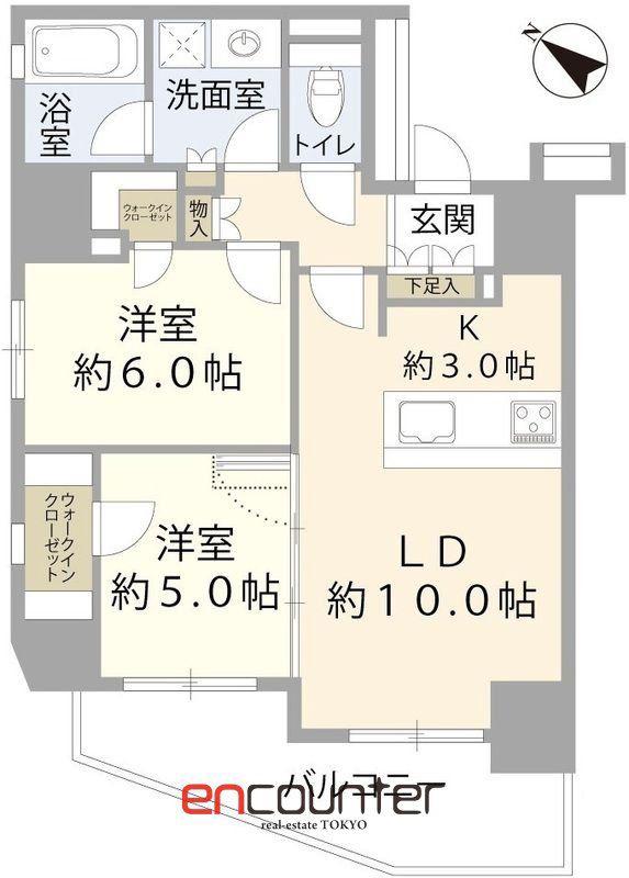 シェフルール文京茗荷谷(2LDK/11階)の間取り写真