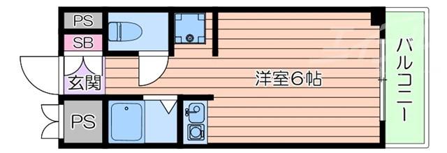 シャトーボヌール庄屋(ワンルーム/3階)の間取り写真