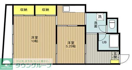 東観グランドマンション(1SK/2階)の間取り写真