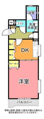 ロフォス白梅(1DK/4階)の間取り写真