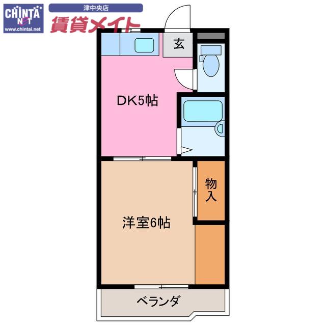 ブルージュ寿町(1DK/2階)の間取り写真