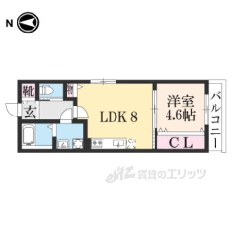 メゾン松原(1LDK/1階)の間取り写真