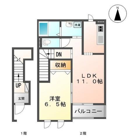 ローズスクエア(1LDK/2階)の間取り写真