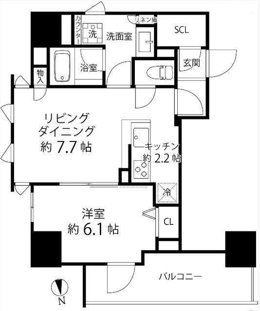 プレール・ドゥーク浅草橋(1LDK/9階)の間取り写真