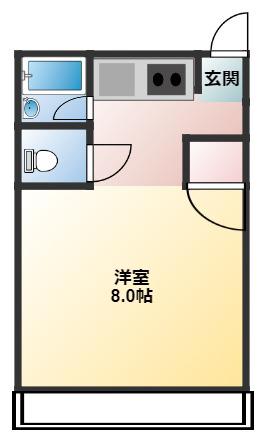 第一コーポ川島(ワンルーム/2階)の間取り写真