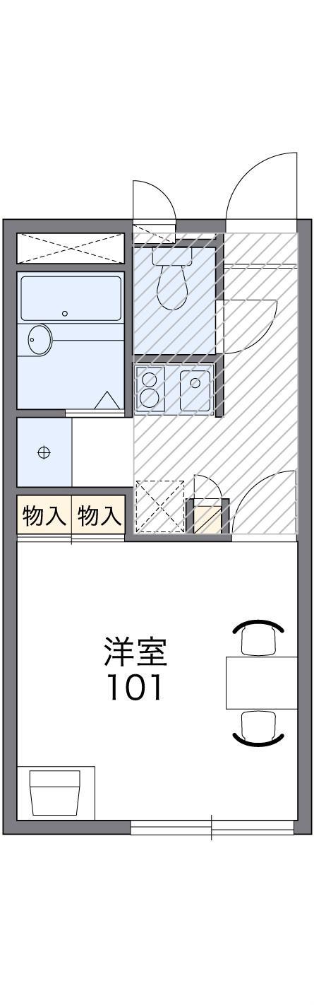 ステージア(1K/2階)の間取り写真