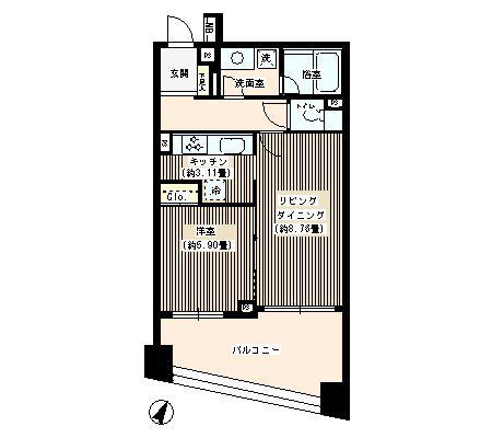 パトリス26(1LDK/8階)の間取り写真