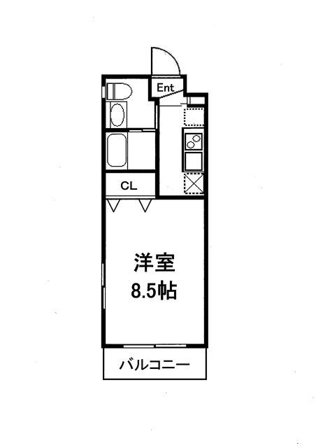 ピアコートTM新宿西落合(1K/5階)の間取り写真