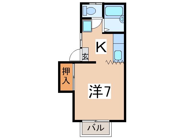 シルクロード紅藍館(ワンルーム/1階)の間取り写真
