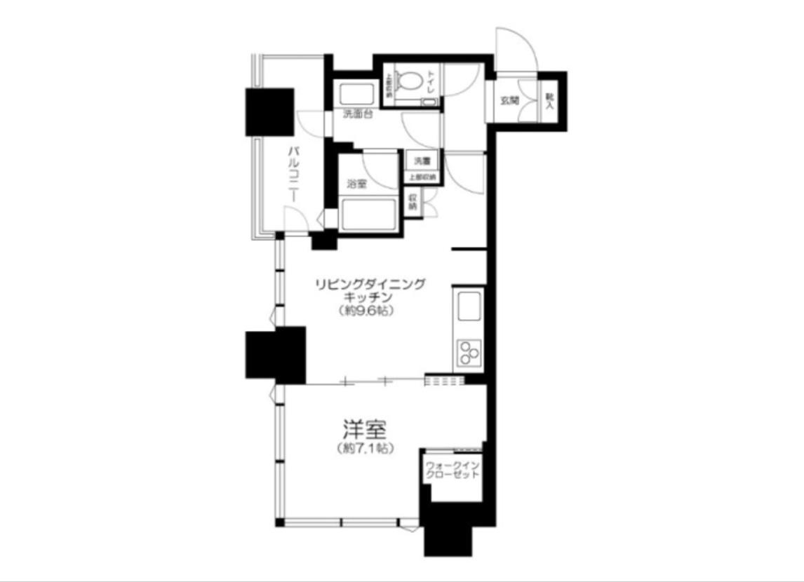 シティタワー武蔵小山 タワー棟(1LDK/18階)の間取り写真