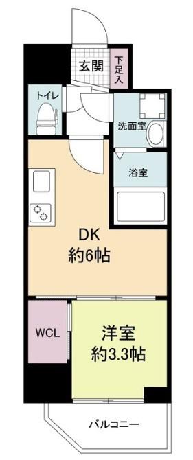 セレニテ神戸元町クレア(1DK/7階)の間取り写真