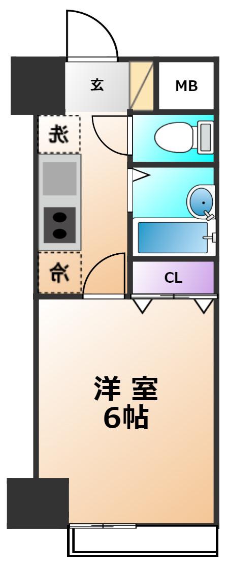 グレイスヴィラ(1K/2階)の間取り写真