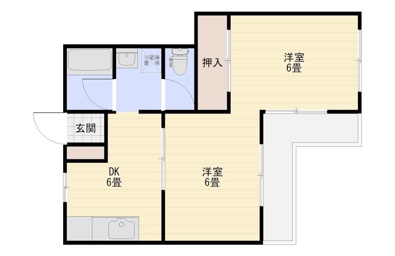 メゾン広本(2LDK/3階)の間取り写真