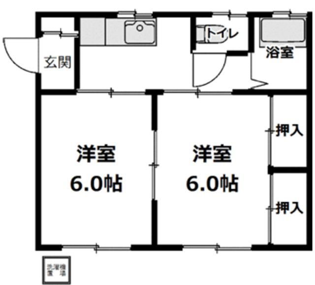 サンハイムオオタ(2K/1階)の間取り写真