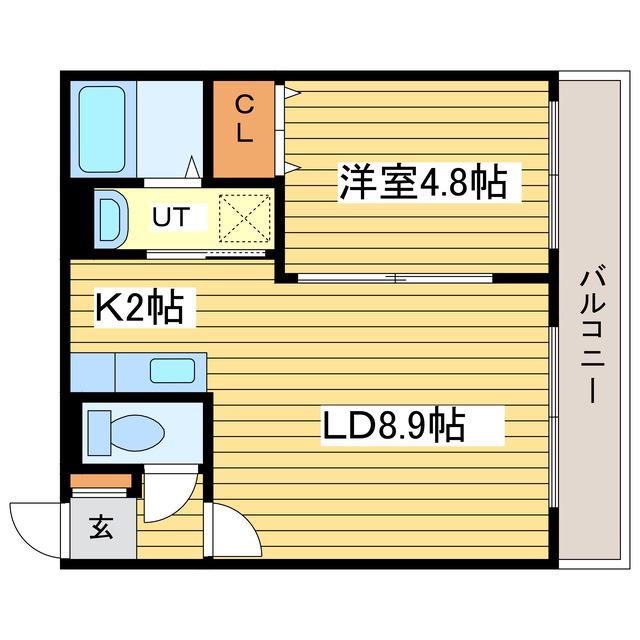 ヴェール美香保(1LDK/2階)の間取り写真