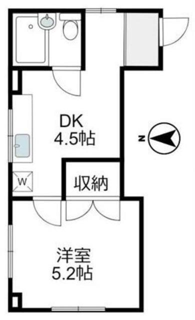 タナベコーポ(1DK/2階)の間取り写真