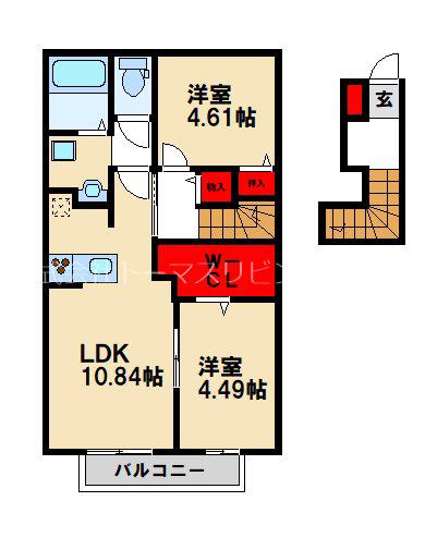 D STYLE(2LDK/2階)の間取り写真