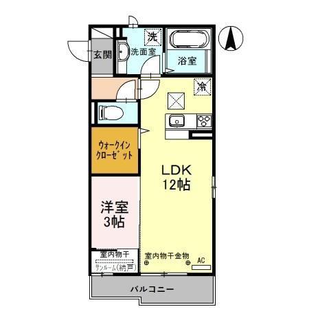 チェレステ A(1LDK/1階)の間取り写真