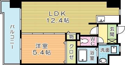 ミーナ原町(1LDK/2階)の間取り写真