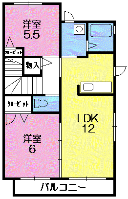アンシャンテ・S(2LDK/2階)の間取り写真
