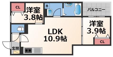 D PORTA GRANZ(2LDK/1階)の間取り写真