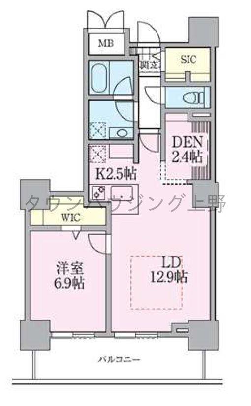 ロイヤルパークスタワー南千住(1SLDK/18階)の間取り写真