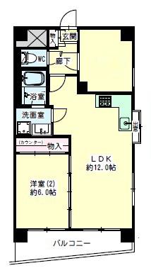 アビタシオンルミエール(2LDK/2階)の間取り写真