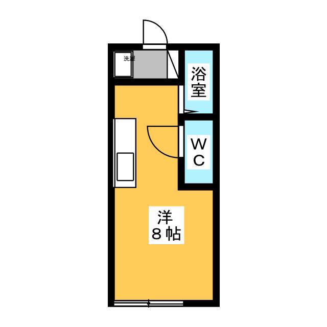 カロハイム(ワンルーム/2階)の間取り写真