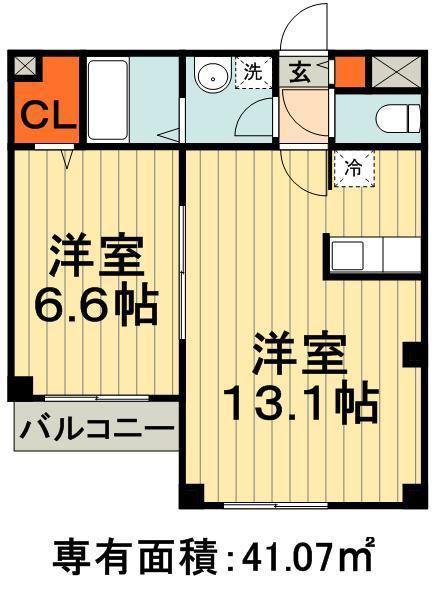 RIRIA本千葉弐番館(1LDK/3階)の間取り写真