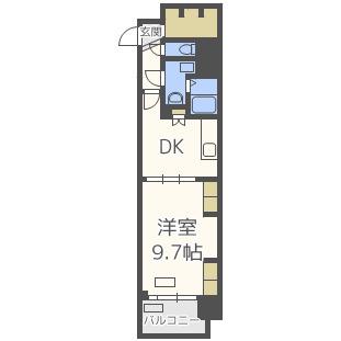 プレサンス堺筋本町駅前(1DK/3階)の間取り写真