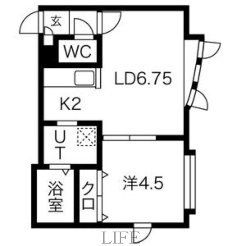 ブランピエールII(1LDK/2階)の間取り写真