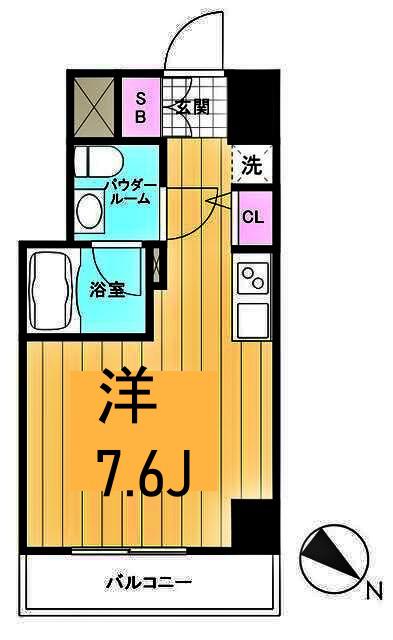 クラリッサ横浜ベーネ(ワンルーム/9階)の間取り写真